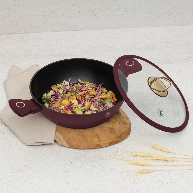 PŁASKI GARNEK TYTANOWY Z POKRYWĄ 28cm BERLINGER HAUS BH-8038 LEONARDO - obrazek 2