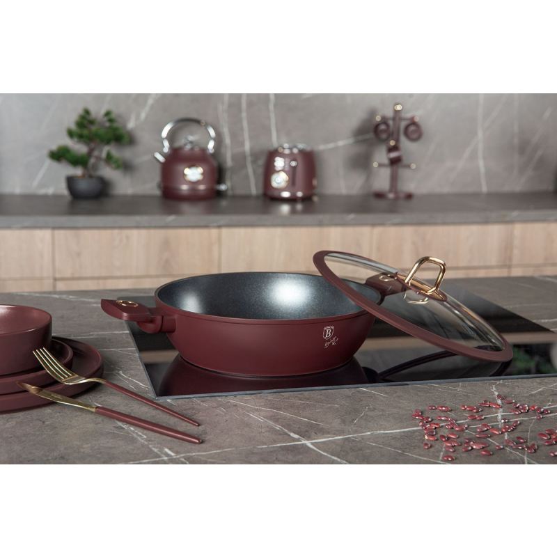 PŁASKI GARNEK TYTANOWY Z POKRYWĄ 28cm BERLINGER HAUS BH-8038 LEONARDO - obrazek 5