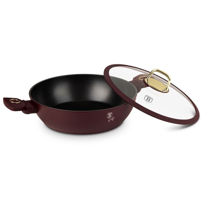 PŁASKI GARNEK TYTANOWY Z POKRYWĄ 28cm BERLINGER HAUS BH-8038 LEONARDO - obrazek 7