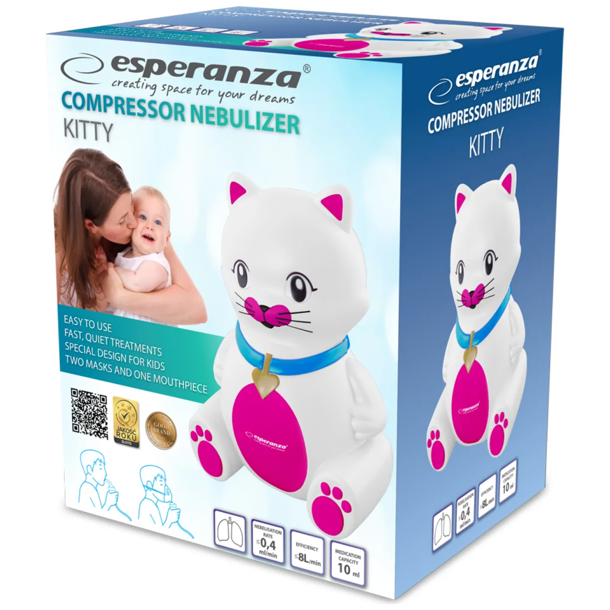 ECN003 Esperanza inhalator/nebulizator kompresorowy kitty - obrazek 6