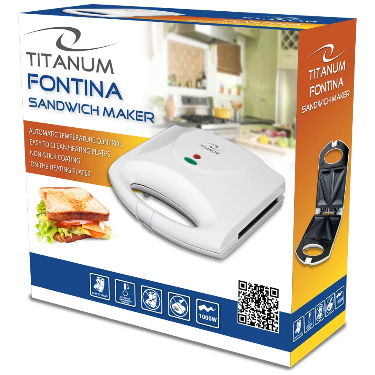 TKT006W Titanum opiekacz do kanapek fontina 1000w - obrazek 4