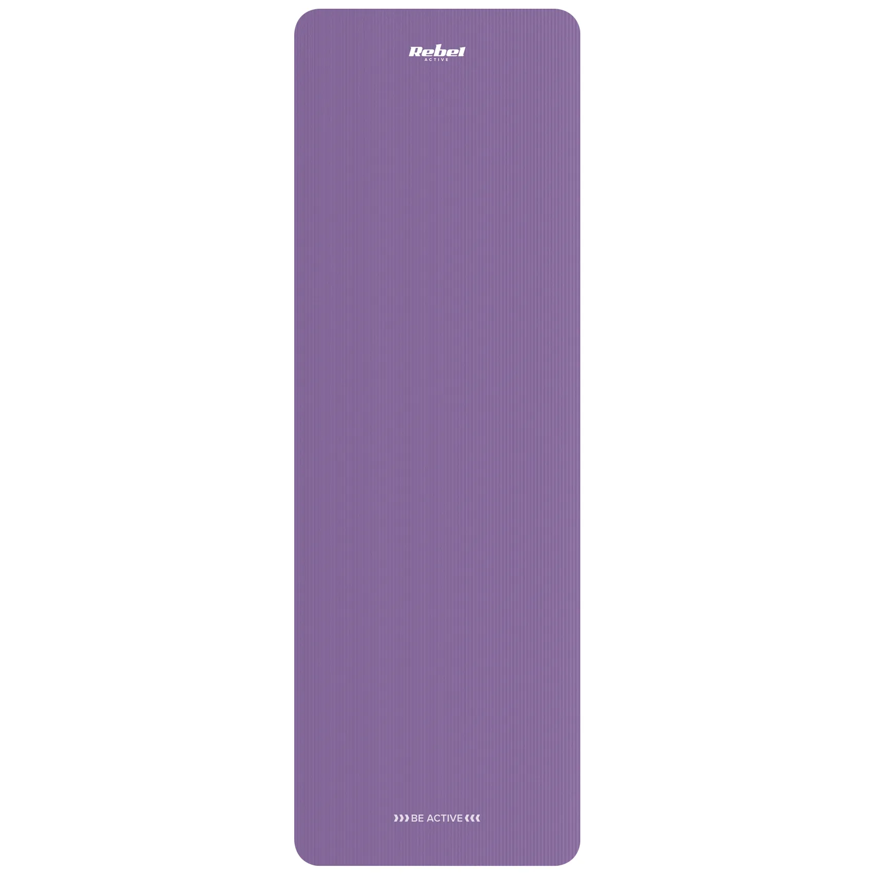 Mata gimnastyczna do ćwiczeń joga, pilates, fitness, 183x61cm, grubość 1cm, materiał NBR, fioletowa, REBEL ACTIVE - obrazek 3