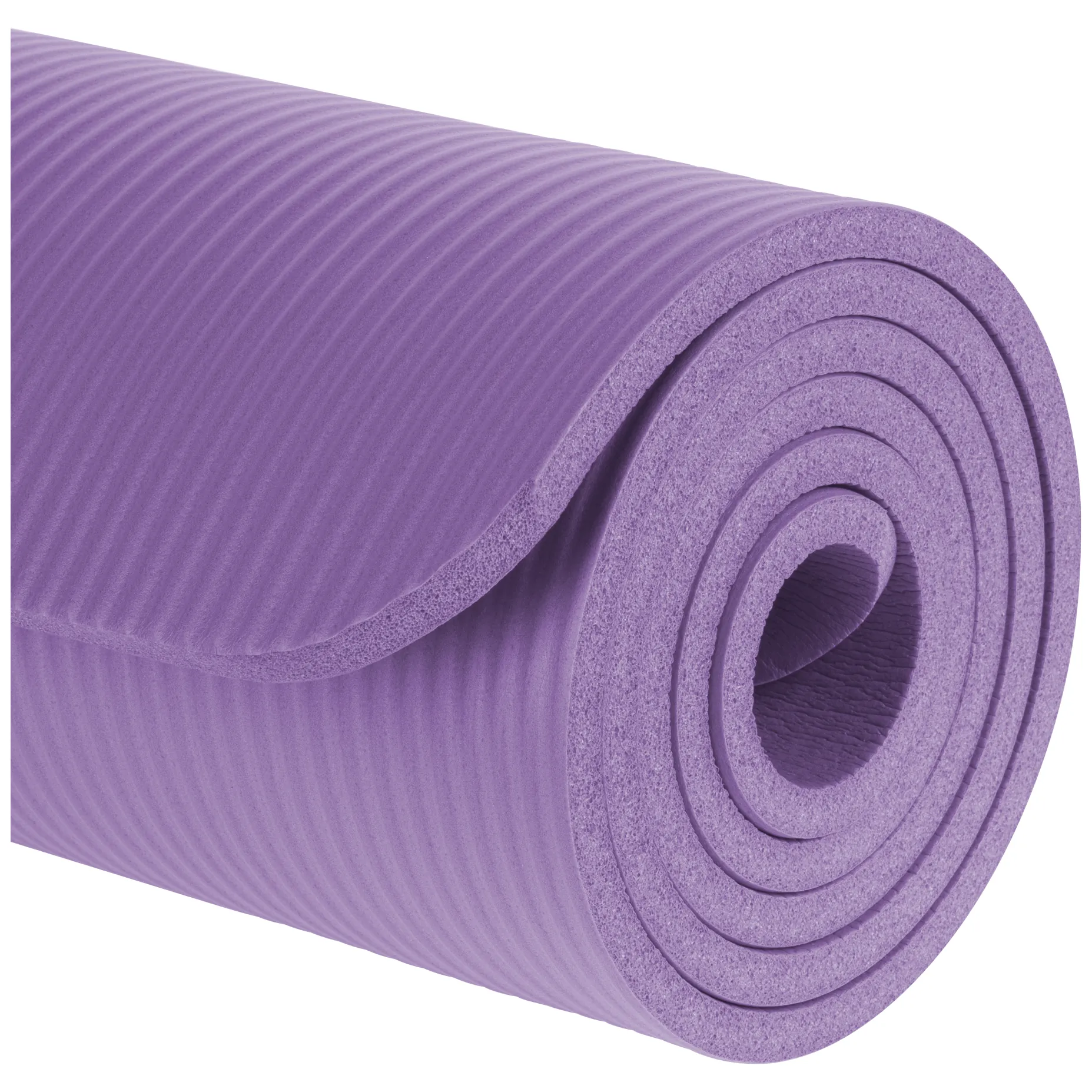 Mata gimnastyczna do ćwiczeń joga, pilates, fitness, 183x61cm, grubość 1cm, materiał NBR, fioletowa, REBEL ACTIVE - obrazek 5
