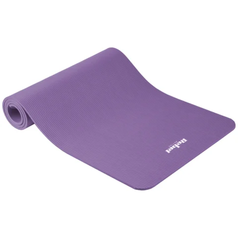 Mata gimnastyczna do ćwiczeń joga, pilates, fitness, 183x61cm, grubość 1cm, materiał NBR, fioletowa, REBEL ACTIVE