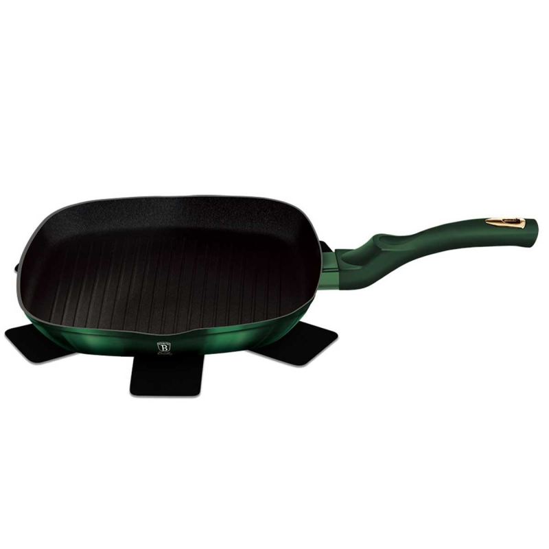 PATELNIA TYTANOWA GRILLOWA BERLINGER HAUS 28cm BH-6050 EMERALD - obrazek 4