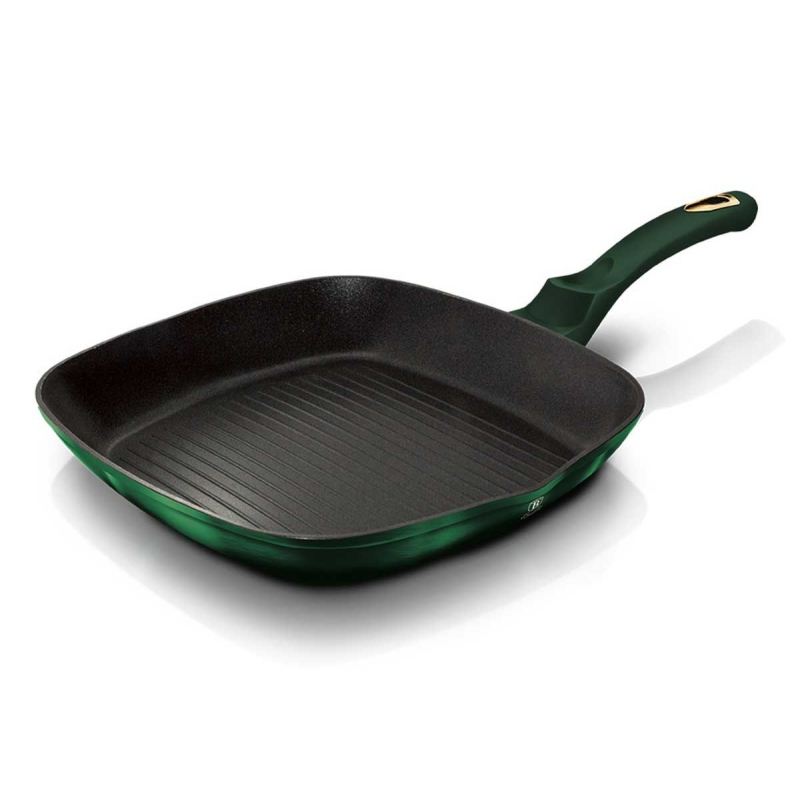 PATELNIA TYTANOWA GRILLOWA BERLINGER HAUS 28cm BH-6051 EMERALD - obrazek 2