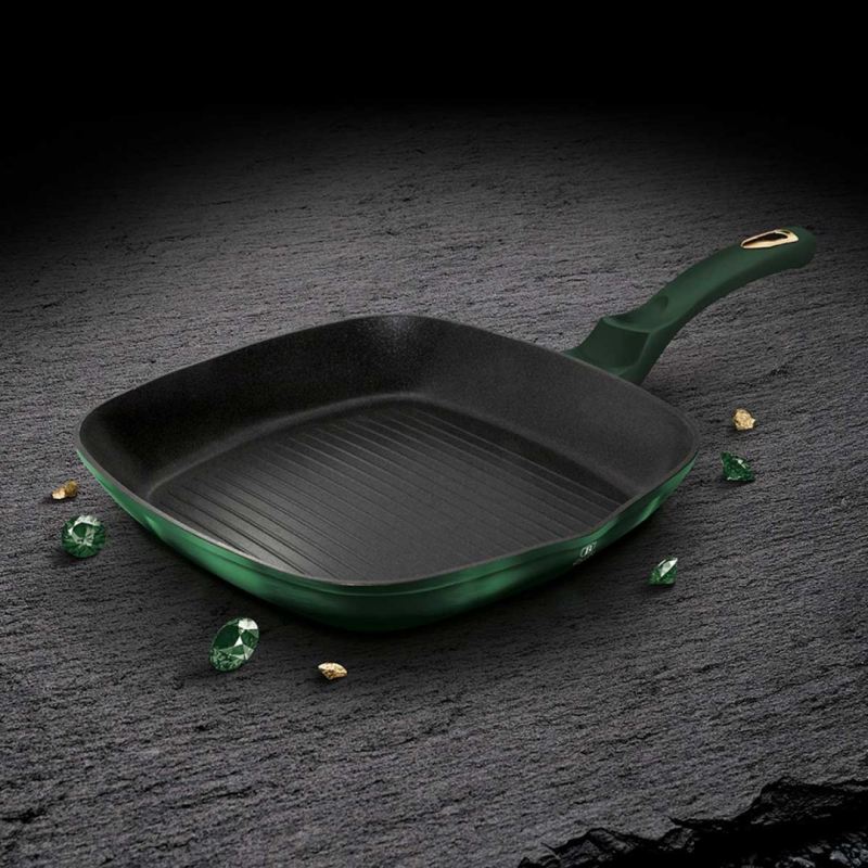 PATELNIA TYTANOWA GRILLOWA BERLINGER HAUS 28cm BH-6051 EMERALD - obrazek 3