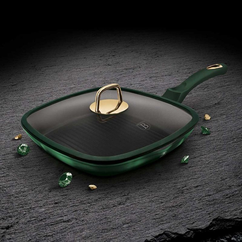 PATELNIA TYTANOWA GRILLOWA BERLINGER HAUS 28cm BH-6051 EMERALD - obrazek 4