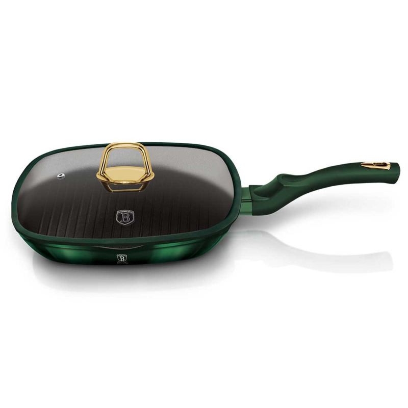 PATELNIA TYTANOWA GRILLOWA BERLINGER HAUS 28cm BH-6051 EMERALD - obrazek 5