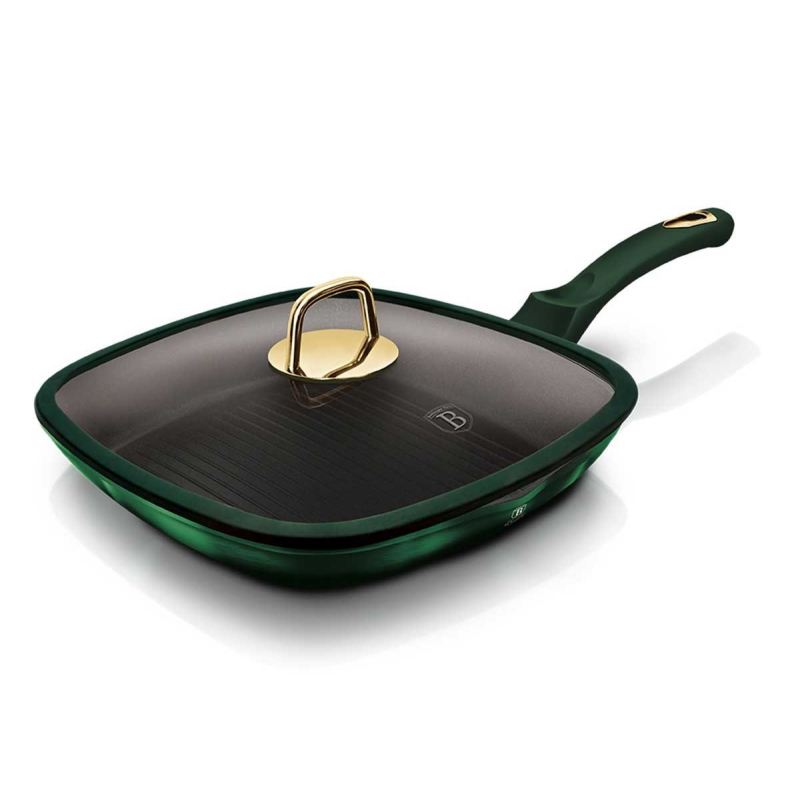 PATELNIA TYTANOWA GRILLOWA BERLINGER HAUS 28cm BH-6051 EMERALD