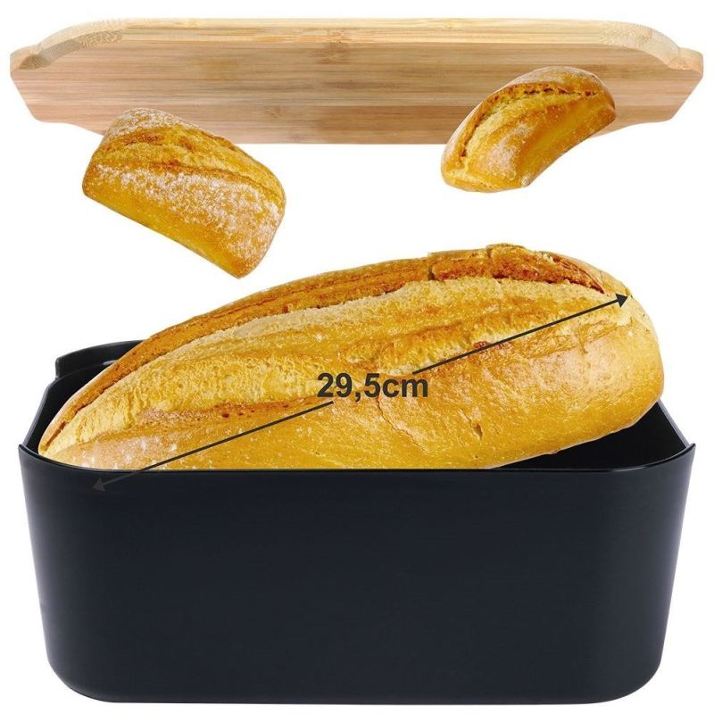 CHLEBAK Z DESKĄ BAMBUSOWĄ CZARNY 259301 - obrazek 5