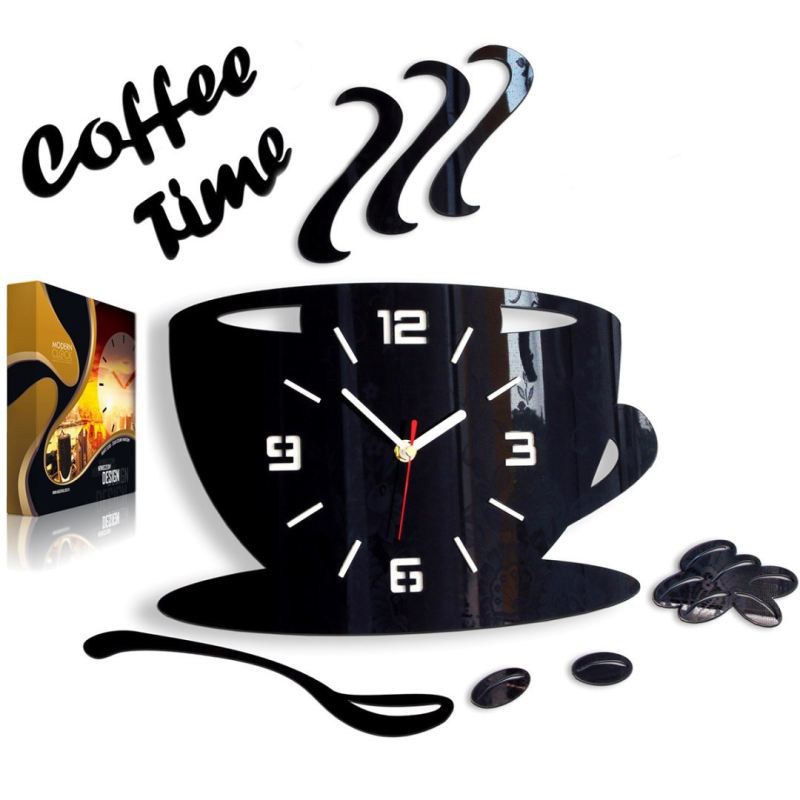 ZEGAR ŚCIENNY COFFEE TIME FILIŻANKA 3D - obrazek 5