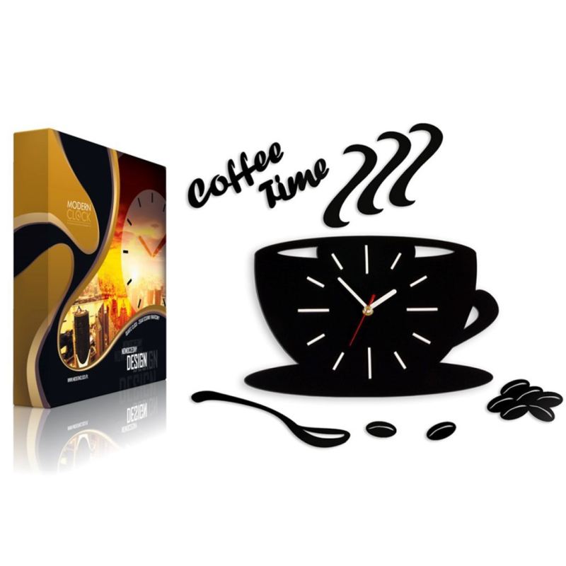 ZEGAR ŚCIENNY COFFEE TIME FILIŻANKA SATIN - obrazek 3