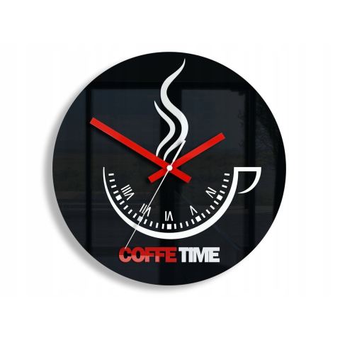 ZEGAR ŚCIENNY COFFEE TIME II BLACK