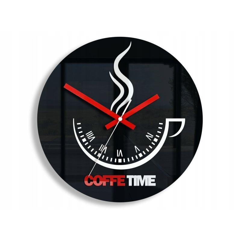 ZEGAR ŚCIENNY COFFEE TIME II BLACK