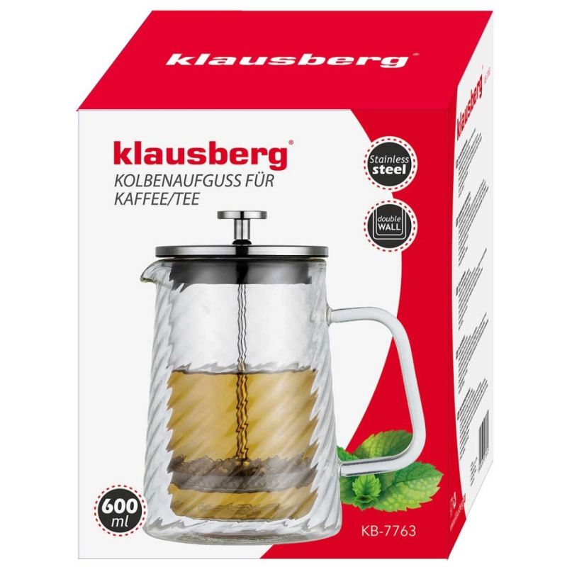 ZAPARZACZ TŁOKOWY DO KAWY/HERBATY TERMICZNY 600ml KLAUSBERG KB-7763 - obrazek 10