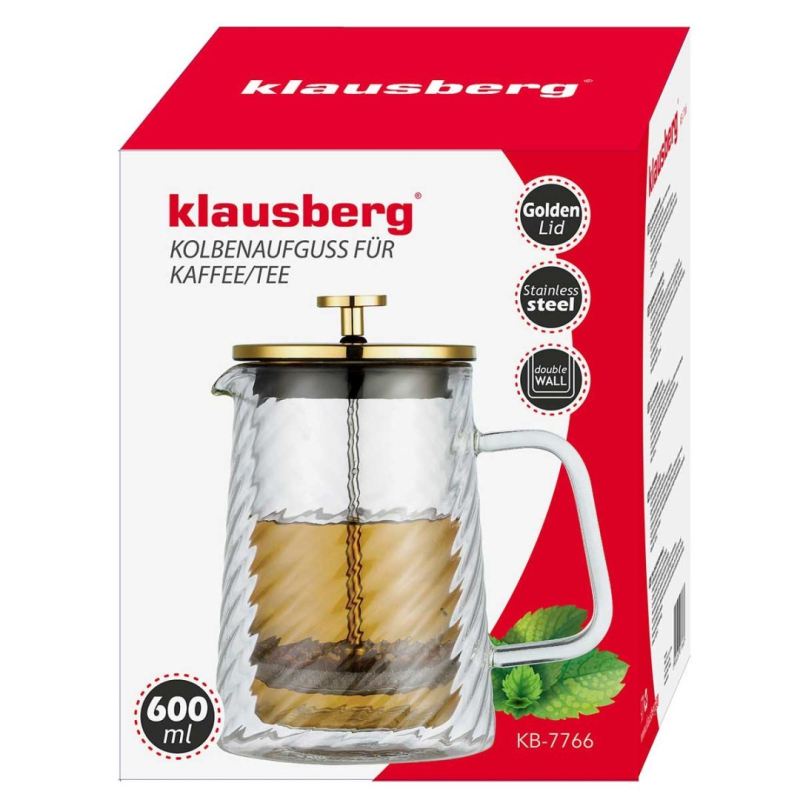 ZAPARZACZ TŁOKOWY DO KAWY/HERBATY TERMICZNY 600ml KLAUSBERG KB-7766 - obrazek 10