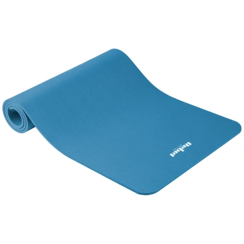 Mata gimnastyczna do ćwiczeń joga, pilates, fitness, 183x61cm, grubość 1cm, materiał NBR, niebieska, REBEL ACTIVE
