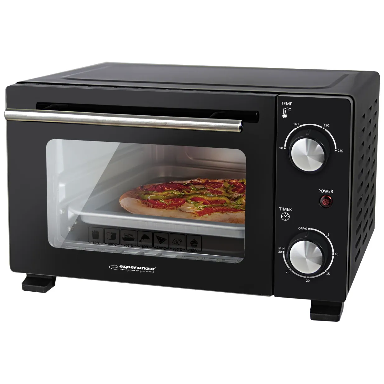 EKO007N Esperanza mini piekarnik calzone 10l 800w - obrazek 2