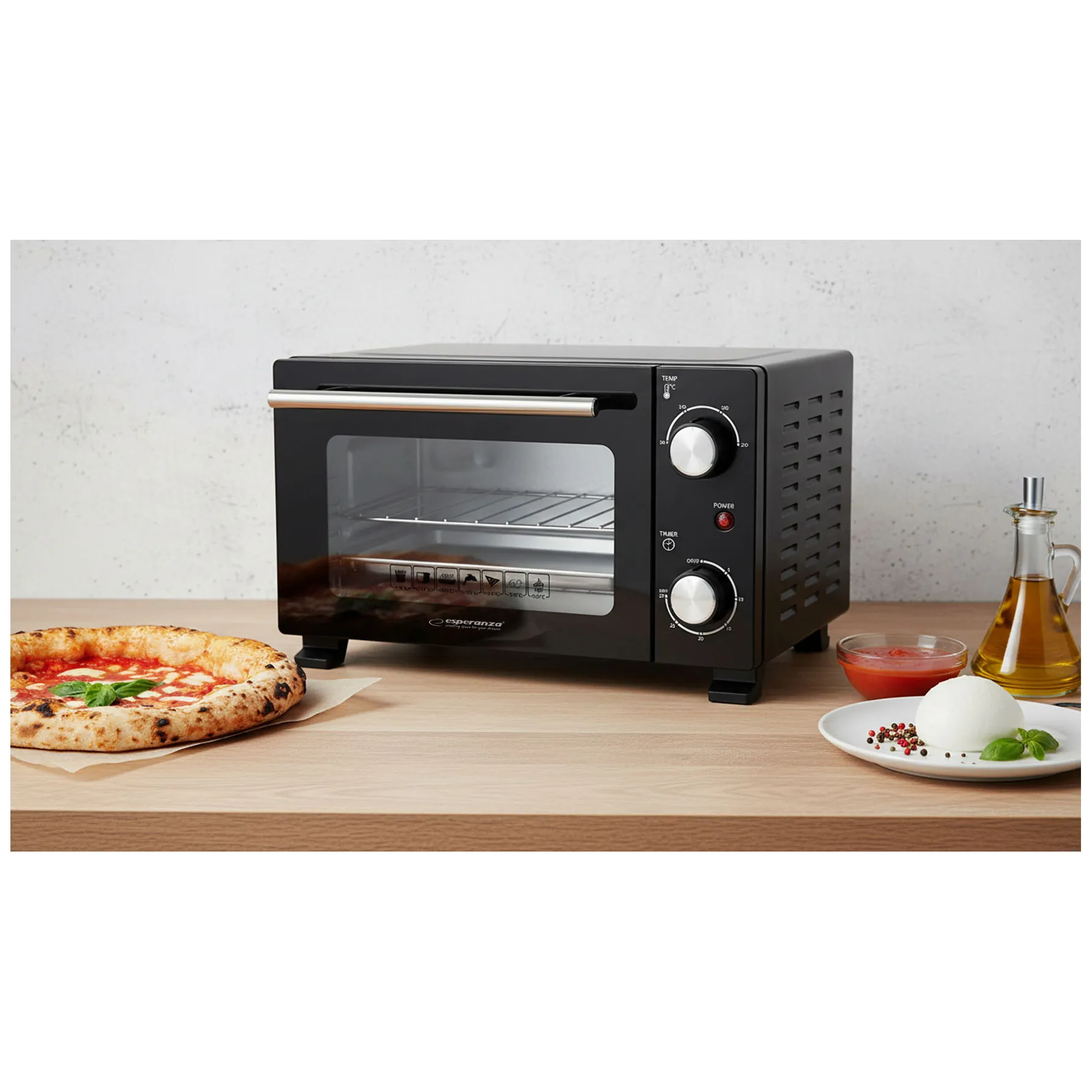 EKO007N Esperanza mini piekarnik calzone 10l 800w - obrazek 6