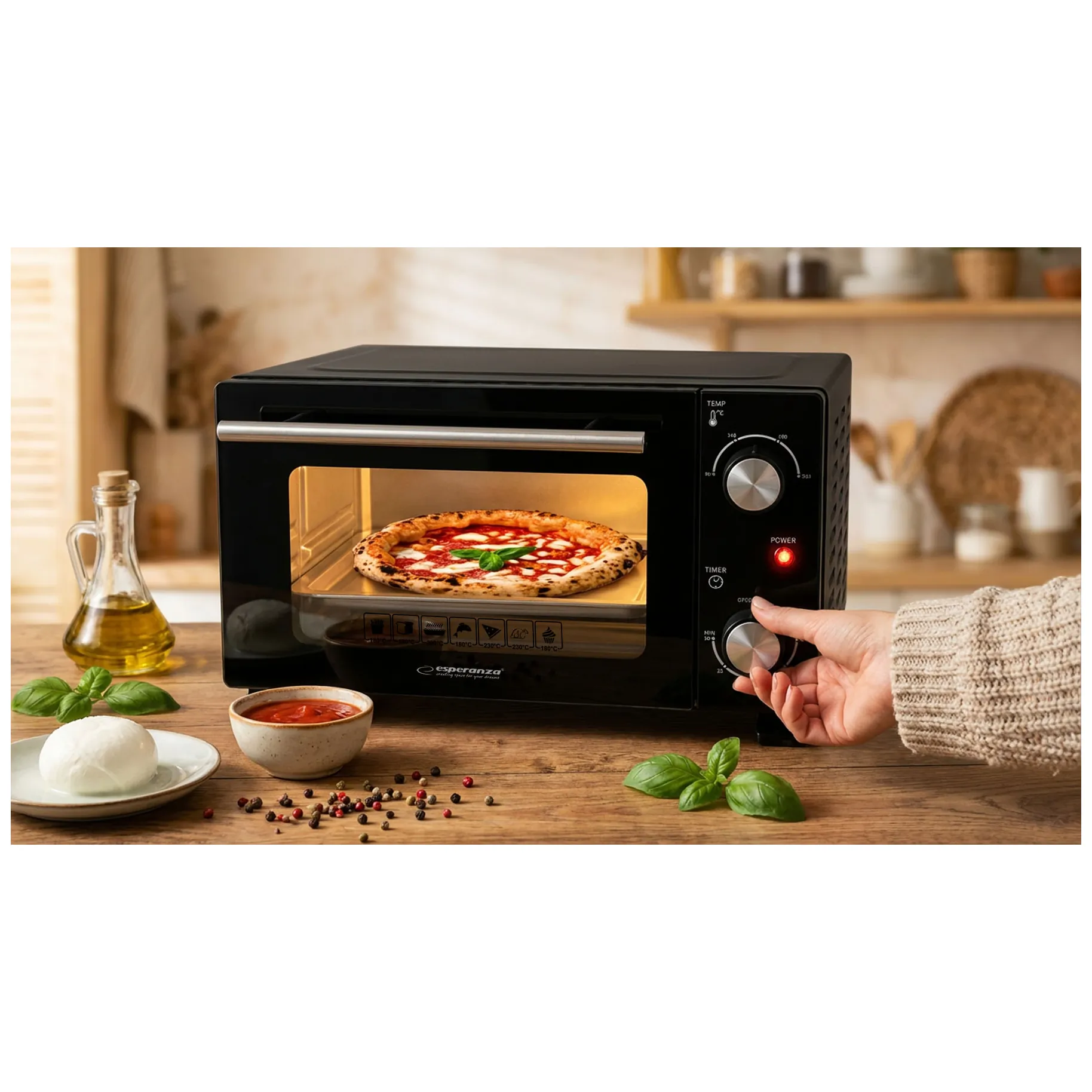 EKO007N Esperanza mini piekarnik calzone 10l 800w - obrazek 7