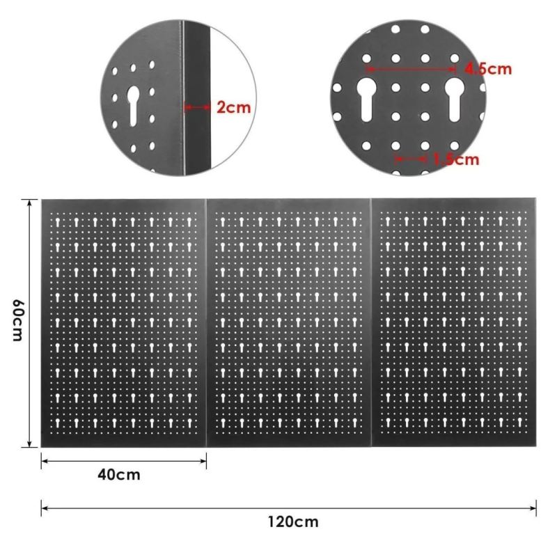 Metalowa tablica narzędziowa warsztatowa 120x60 cm z 25 uchwytami do Garażu - obrazek 3