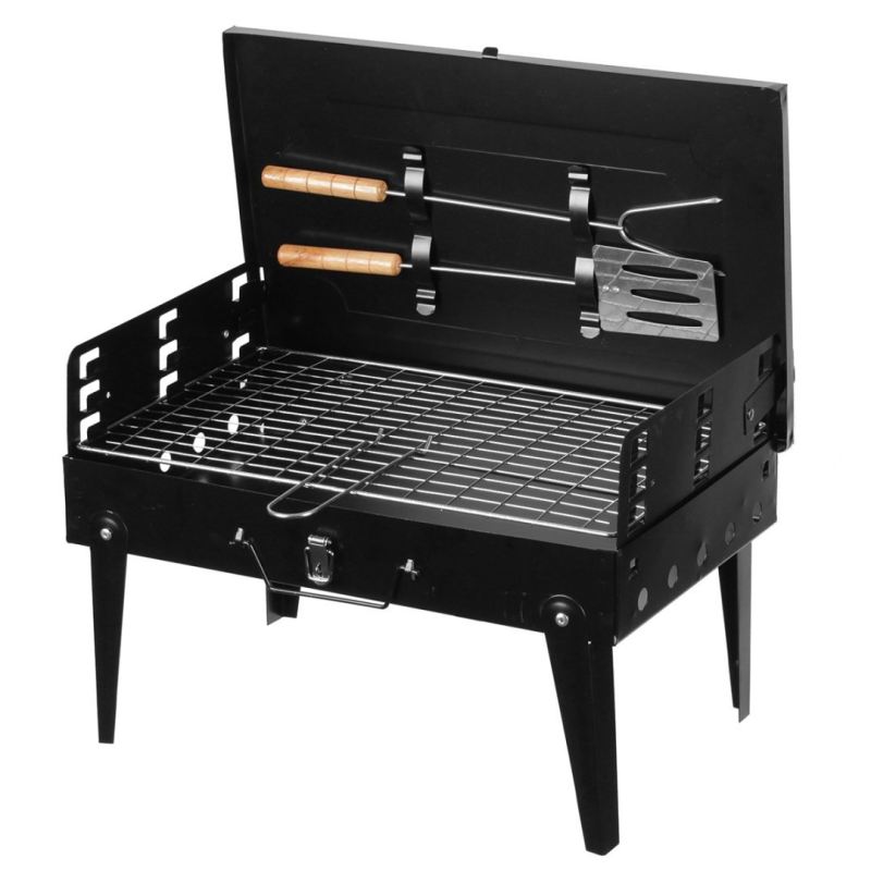 MINI GRILL WĘGLOWY TURYSTYCZNY PRZENOŚNY WALIZKA 2644 - obrazek 2