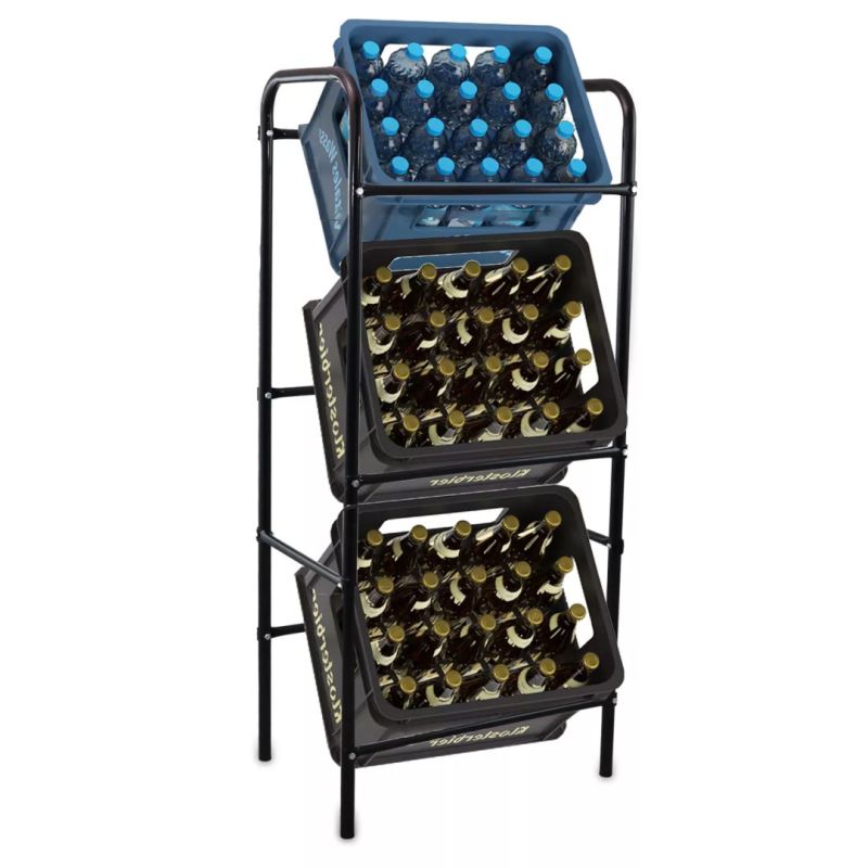 Metalowy Regał na 3 Skrzynki z Napojami Stabilny Organizer 116x50x34 cm - obrazek 6