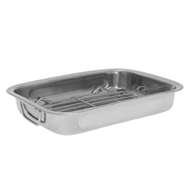 STALOWA BRYTFANNA DO PIECZENIA Z RUSZTEM 35cm KH-1377 - obrazek 5