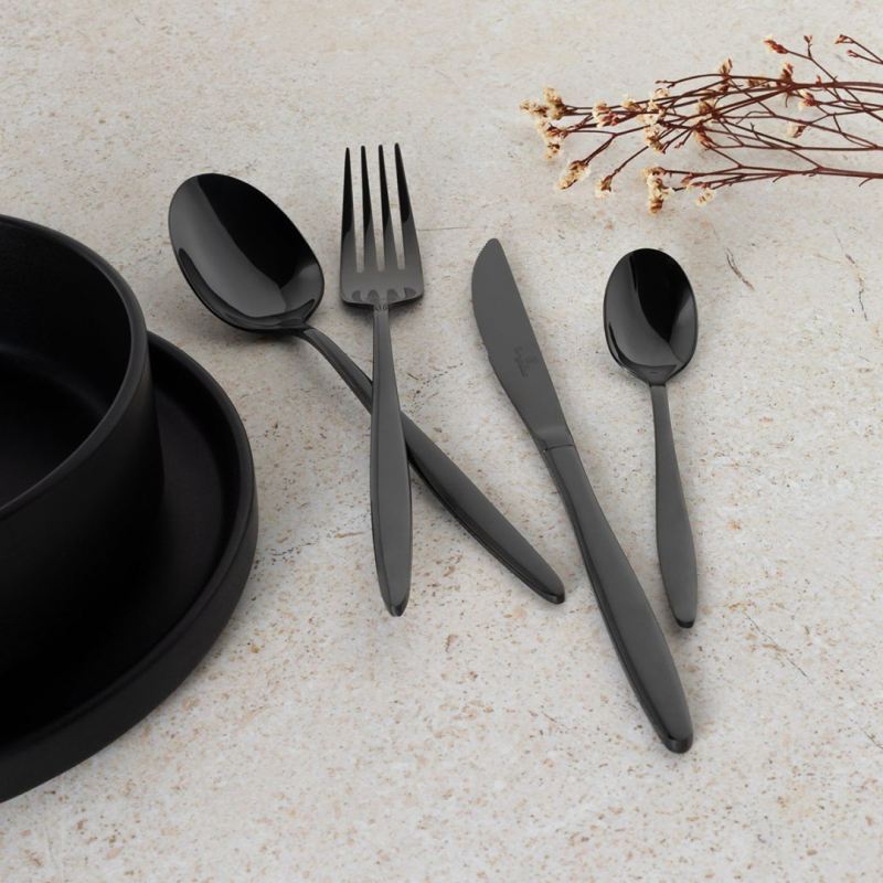 SZTUĆCE 24 ELEM. BERLINGER HAUS BH-3063 POŁYSK SHINY BLACK - obrazek 2