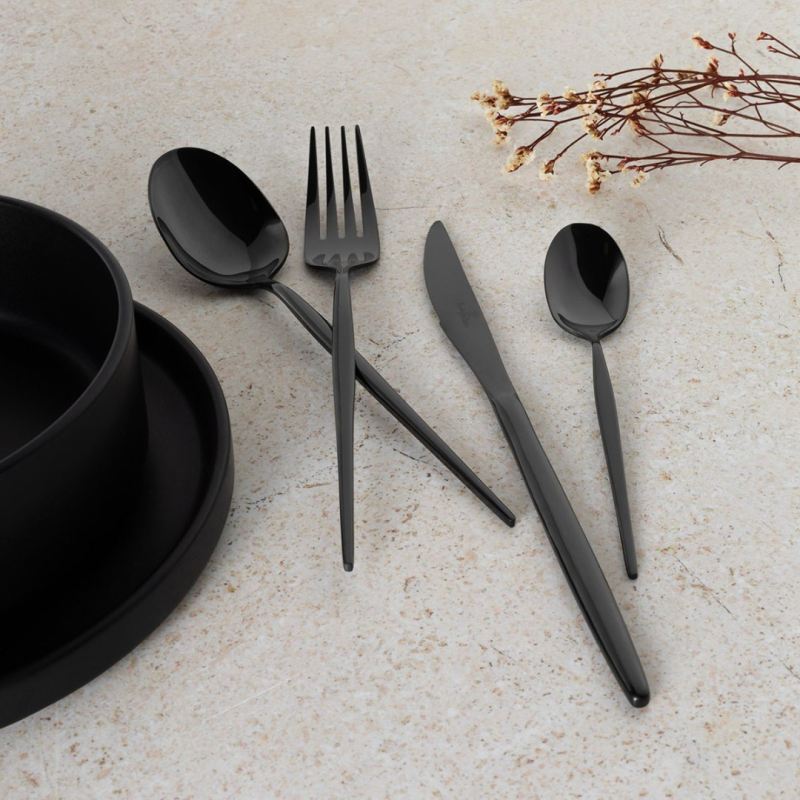 SZTUĆCE 24 ELEM. BERLINGER HAUS BH-3069 POŁYSK SHINY BLACK - obrazek 2