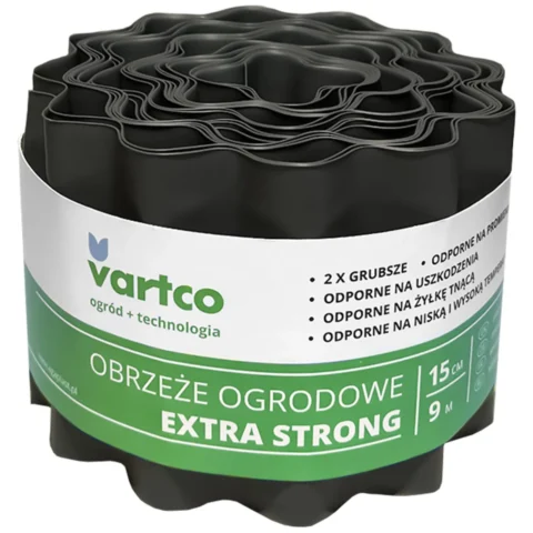 Obrzeże ogrodowe faliste 15cm x9m Vartco Extra Strong szare
