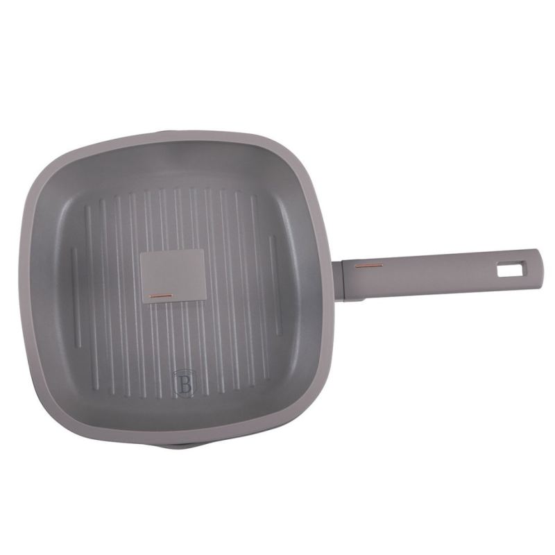 PATELNIA GRILLOWA TYTANOWA Z POKRYWĄ 28cm BERLINGER HAUS BH-8097 TAUPE - obrazek 4