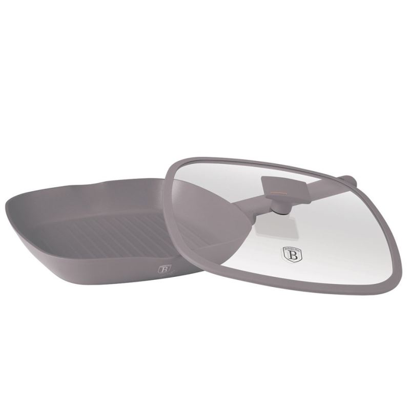 PATELNIA GRILLOWA TYTANOWA Z POKRYWĄ 28cm BERLINGER HAUS BH-8097 TAUPE - obrazek 6