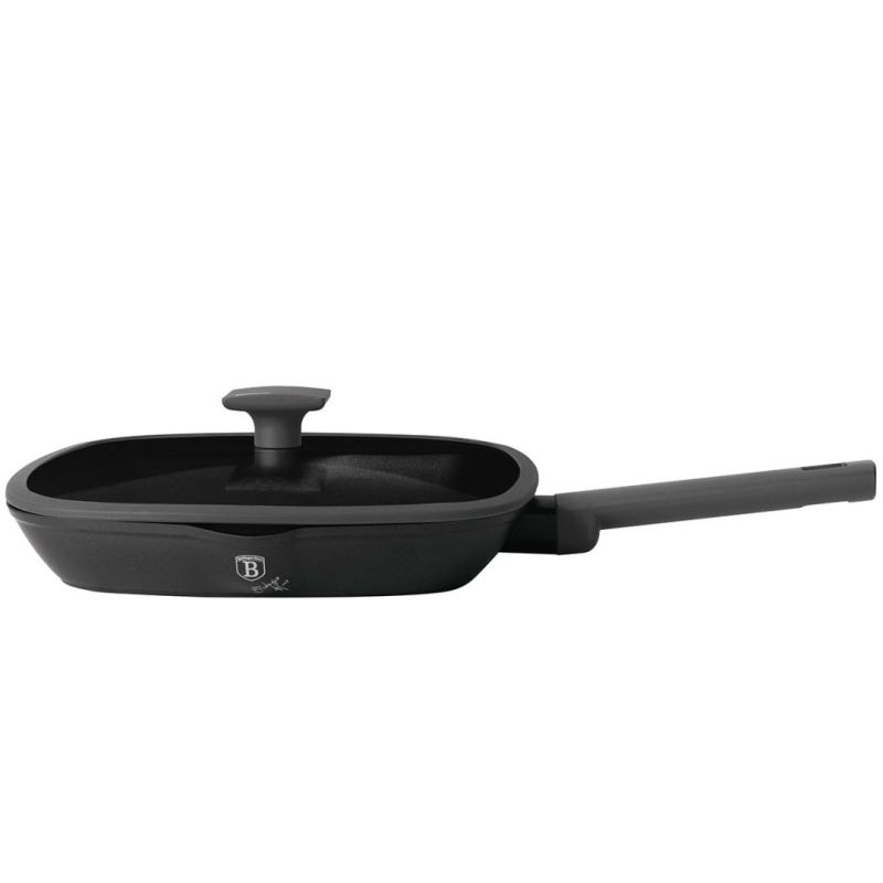 PATELNIA GRILLOWA TYTANOWA Z POKRYWĄ 28cm BERLINGER HAUS BH-8127 ANTRACIT - obrazek 4
