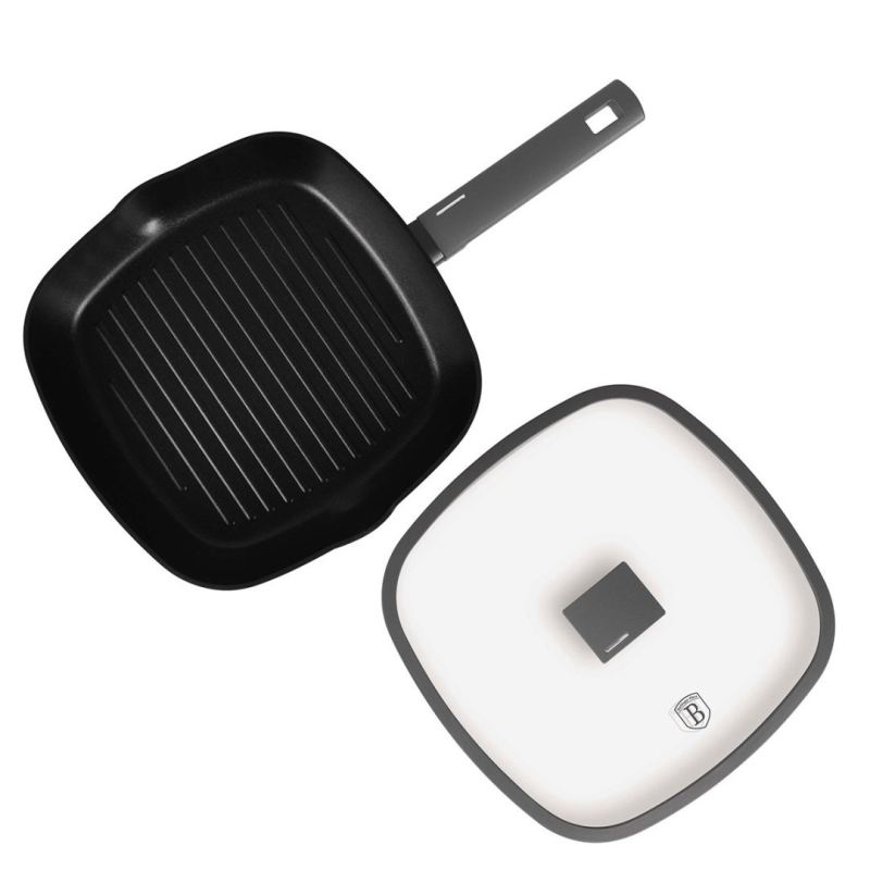PATELNIA GRILLOWA TYTANOWA Z POKRYWĄ 28cm BERLINGER HAUS BH-8127 ANTRACIT - obrazek 6