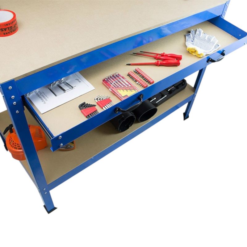 Solidny Stół Warsztatowy z Szufladą Haki Uchwyty 100 kg 115x55 cm - obrazek 4