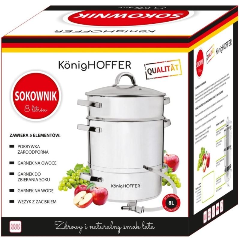 SOKOWNIK 8L INDUKCJA GARNEK DO SOKU DOMOWEGO KONIGHOFFER - obrazek 11