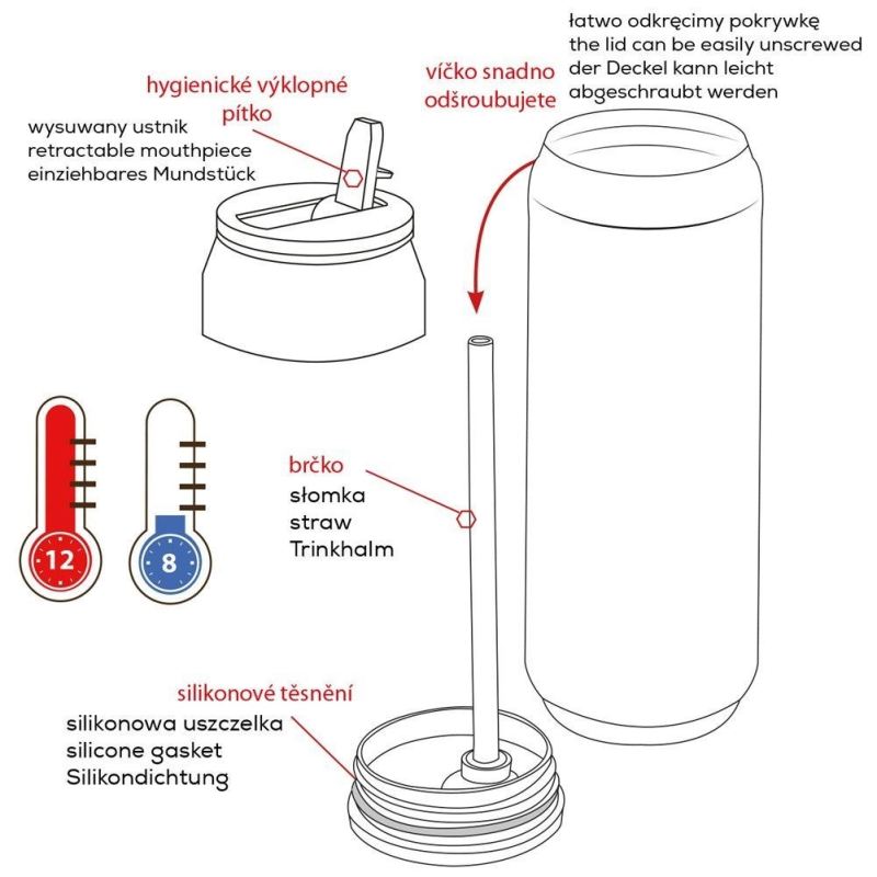TERMOS KUBEK TERMICZNY BIDON PUSZKA 700ml 128875 - obrazek 4