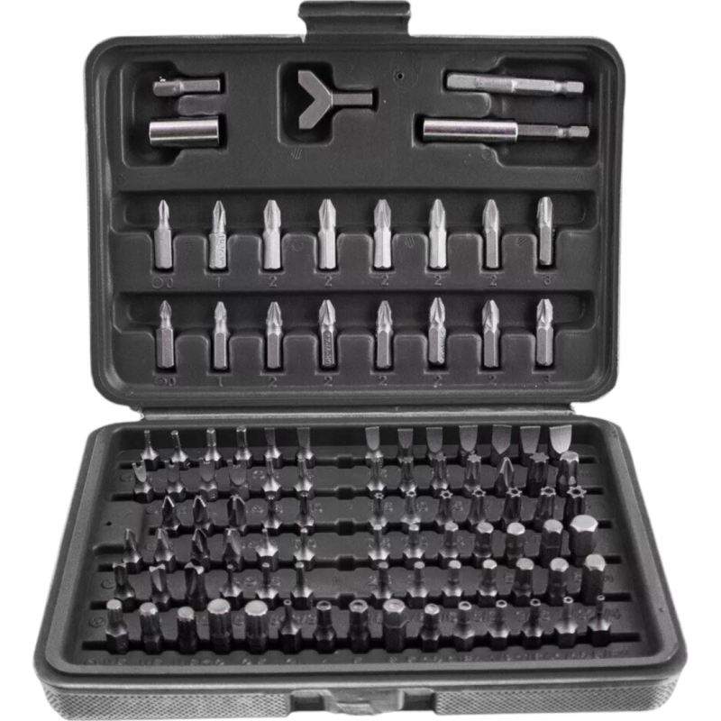 Zestaw Bitów 100 Elementów Różne Końcówki Torx Imbus Tri-Wing Spanner - obrazek 3