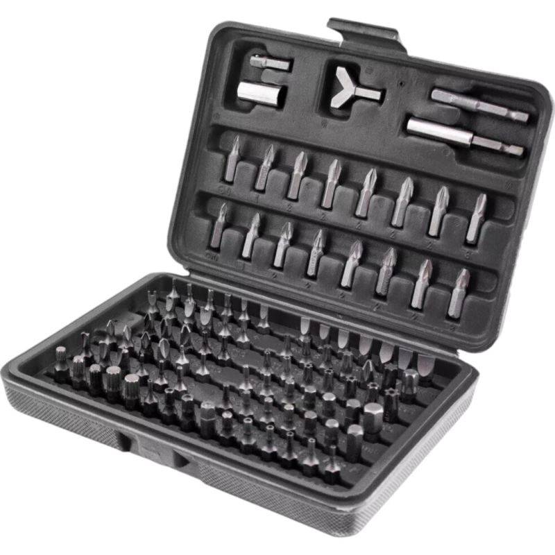 Zestaw Bitów 100 Elementów Różne Końcówki Torx Imbus Tri-Wing Spanner - obrazek 9