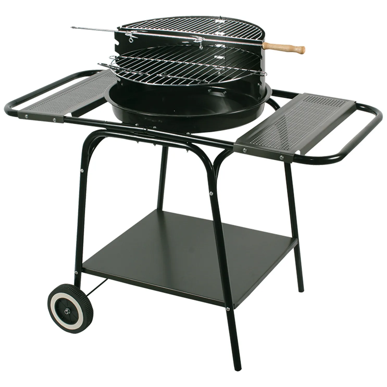 Grill ruchomy,okrągły, z dwiema bocznymi półkami MG906