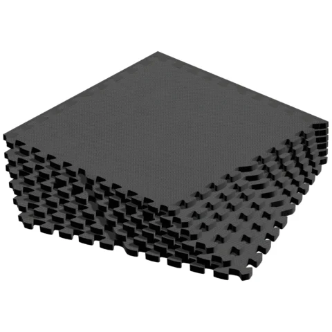 Mata ochronna pod sprzęt fitness i do ćwiczeń na siłowni, puzzle 60x60cm, zestaw 6 szt., 180x120cm, REBEL ACTIVE