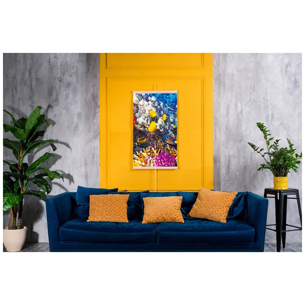 Grzejnik na podczerwień - giętki panel grzewczy 430W TRIO wzór 6 rafa koralowa, wymiary 100x57cm z regulatorem - obrazek 2
