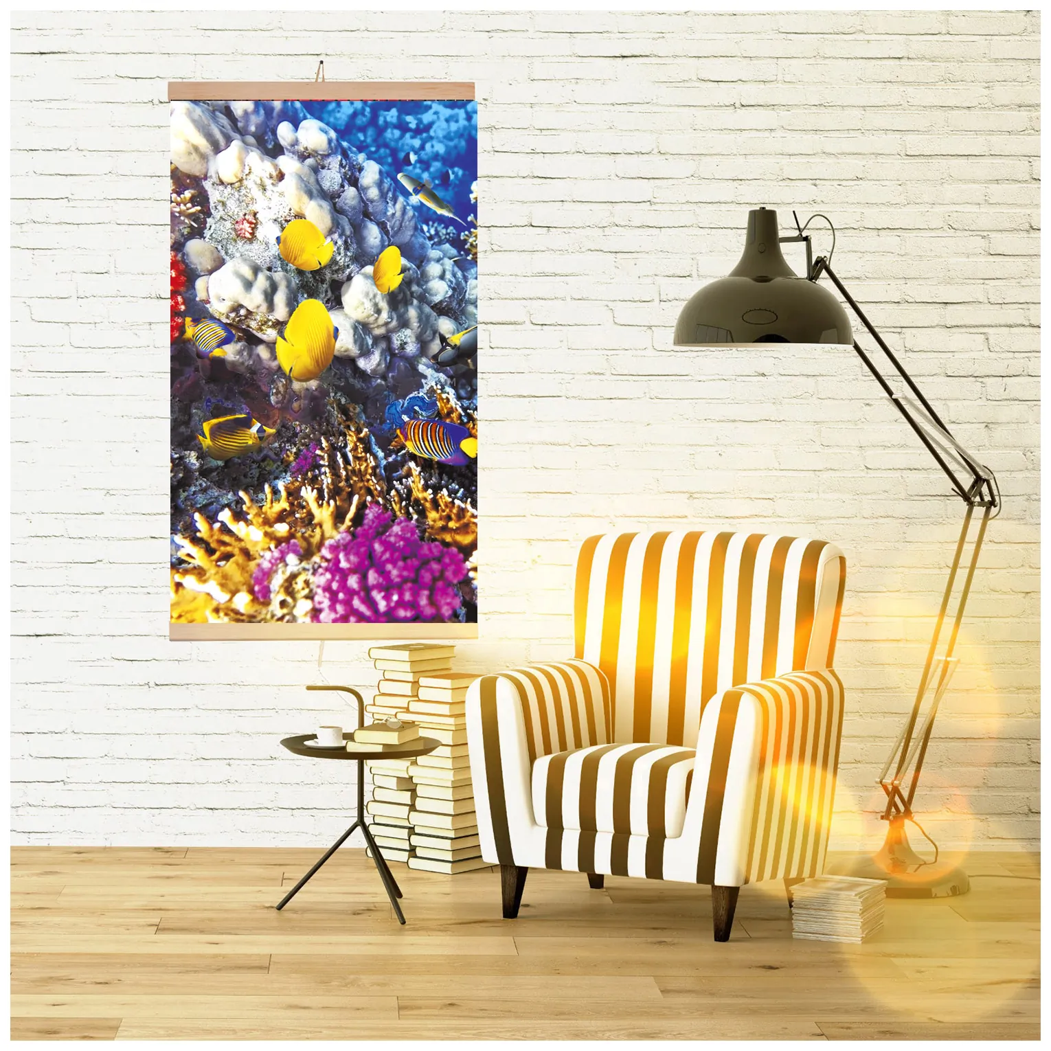 Grzejnik na podczerwień - giętki panel grzewczy 430W TRIO wzór 6 rafa koralowa, wymiary 100x57cm z regulatorem - obrazek 4