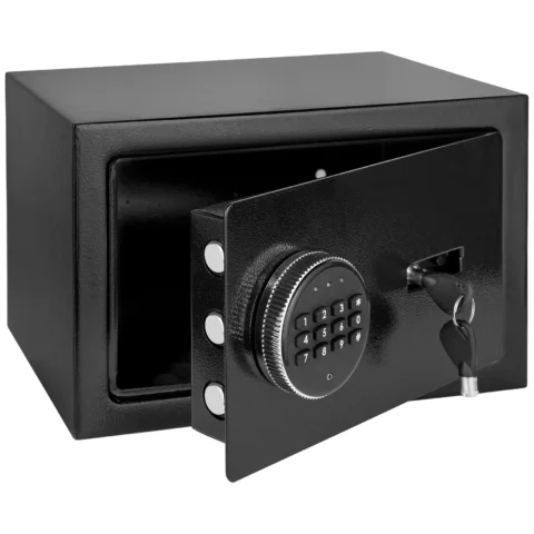Sejf domowy elektroniczny na kod PIN i klucz ? sejf na pieniądze i dokumenty Rebel RB-7002