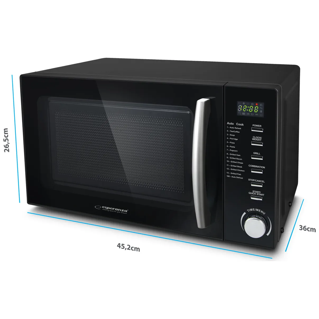 EKO010 Esperanza kuchenka mikrofalowa z grillem cocinero - obrazek 3