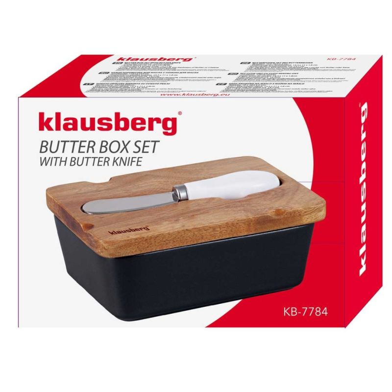 MASELNICZKA PORCELANOWA Z NOŻYKIEM KLAUSBERG KB-7784 CZARNA - obrazek 11