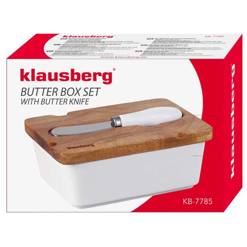MASELNICZKA PORCELANOWA Z NOŻYKIEM KLAUSBERG KB-7785 BIAŁA - obrazek 9