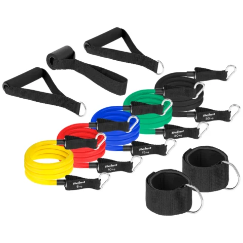 Zestaw gum oporowych do ćwiczeń - Power Tube Set , 5-80 kg, 5 gumy, REBEL ACTIVE